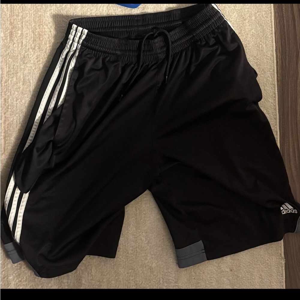 Adidas Men's Black and Gray Athletic Shorts